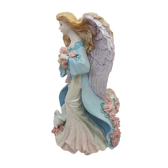 VTG Resin Angel Taper Candle Holder 7" Hand Painted Religious Christianity - Picture 4 of 12